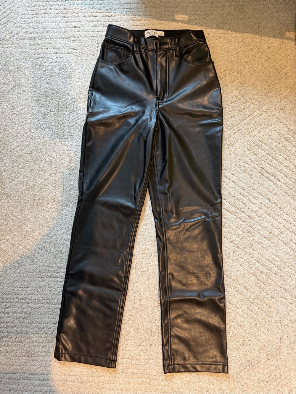 Abercrombie & Fitch Black Faux Leather Pants